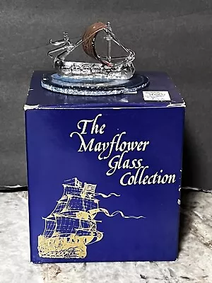 Vtg Mayflower Glass Viking Longship Dragons Small Sculpture Smithsonian W/Box • $54.99