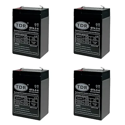 4x 6V 4.5A SLA Rechargeable Battery 6volt Sealed Lead 4ah Toy Electric UPS Alarm • $88.95