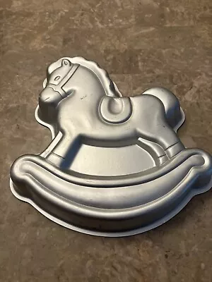 WILTON ROCKING HORSE Birthday Baby Cake Pan Mold 1984 Vintage Baking  2105-2388 • £14.46