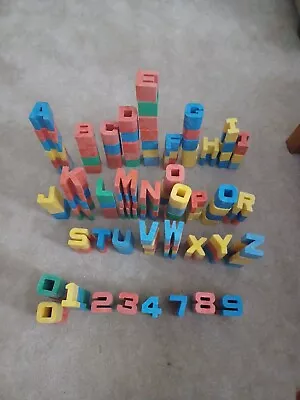 Vintage Lot Of 125 Mattel Alphabet Blocks Letters Numbers  1971 Tuff Stuff • $75