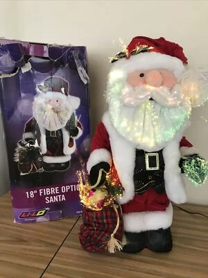 £34.99 • Buy Vintage Li-lo 18  Fibre Optic Sant Christmas Plush Figure Decoration Vgc