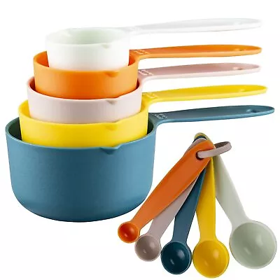 Measuring Cups And Spoons Set Of 10 Plastic Measuring Cups And Spoons For Baking • $15.35