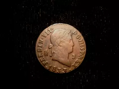 SPAIN. FERNANDO VII. 2 MARAVEDIS 1833 Segovia. • $20