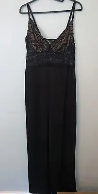 River Island Black Jumpsuit. Size Lace Top & Wide Leg Palazzo Pants. Size 16 • £14.50