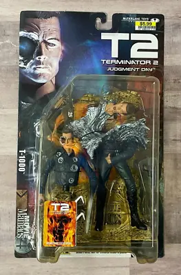 McFarlane Toys Movie Maniacs 4 Terminator 2 T-1000 Action Figure 2001 SEALED #B5 • $37.99