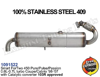 Exhaust Muffler Smart ForTwo 450 0.6L 0.7L Turbo 98-07 With CAT • $350