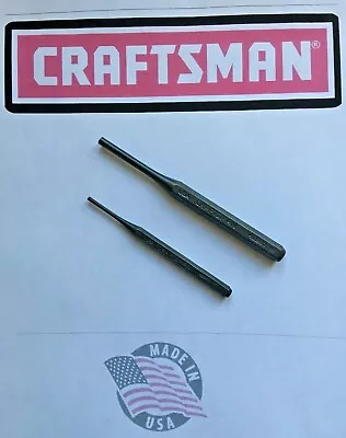 SET OF 2 CRAFTSMAN *USA MADE* Pin Punches #42885-3/16 X5 In. & #42882-3/32 X4in. • $8.99