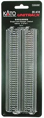 Kato Single Track Straight Viaduct 186mm (7 5/16'') - N Scale Nickel Silver • $10.77