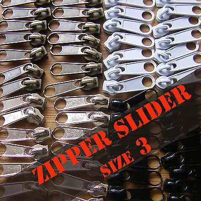 Zipper Slider PLASTIC SPIRAL  ZIP Size3 Slider Pull Zipper Puller Zip Slider • £3.20