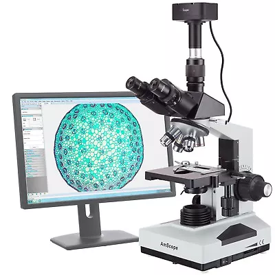 AmScope 40X-2000X Lab Trinocular Compound Microscope+5MP Digital USB Camera • $915.45