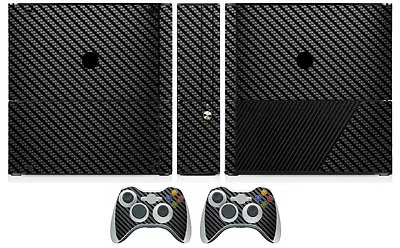 Black Carbon Fiber Vinyl Skin Sticker For Xbox360 Slim E And 2 Controller Skins • $9.99