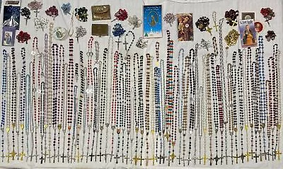Vintage To Now Religious Catholic Rosary & Chaplet Lot Of 105  4lb 9 Oz • $9.99