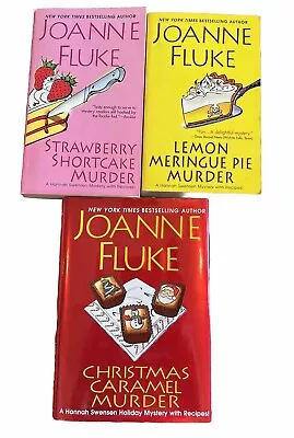 Lot Of 3 Joanne Fluke Paperback Hannah Swensen Mystery Novels With Recipes HB PB • $15