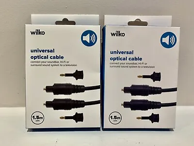 Universal Optical Cable 1.5m Toslink 6mm And Mini Plug 3/5mm Connect Sound To TV • £6.99