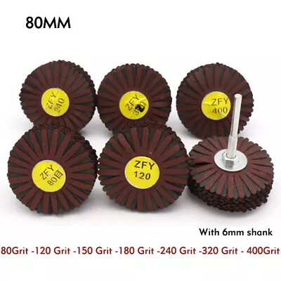£7.19 • Buy Abrasive Sanding Flap Wheel Mop Discs Sandpaper 80Grit - 400Grit Rotory Tools