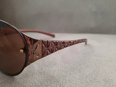 ESCADA ROUND Vintage Sunglasses Model SES508S Color Bronze + STONES • $59.90