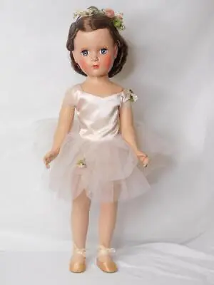 Vintage Madame Alexander Margot Ballerina 17  Doll Brown Hair Blue Eyes 1950s • $649
