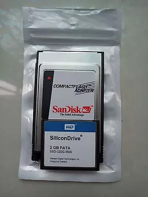 WD  SILICONDRIVE  2GB Compact Flash +ATA PC Card PCMCIA Adapter JANOME Machines • $7.99
