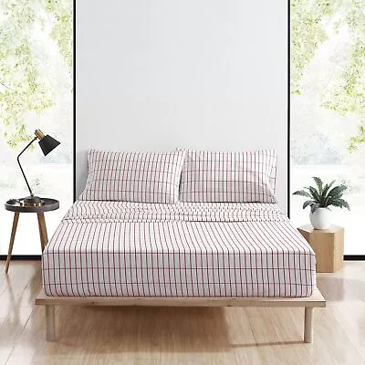 MARIMEKKO- Queen Sheet Set Cotton Percale Bedding Set Crisp & Cool Lightwe... • $172.58