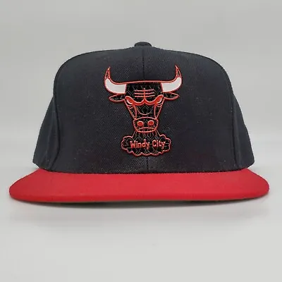 MITCHELL NESS Cap Snapback WINDY CITY Weld Logo Chicago Bulls NBA Wool Blend HWC • $14