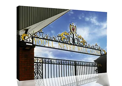 £11.49 • Buy Coloured Liverpool You'll Never Walk Alone Gates CANVAS WALL ART Picture Print