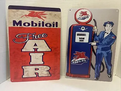 Mobil Aero Motor Oil Garage Gas Service Free Air Pegasus Logo Metal Tin Signs • $18.95