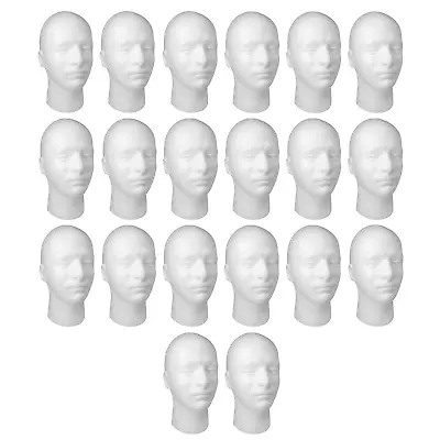 £110.32 • Buy 20x Male Mannequin Head For Wigs Headphones Hats Accessories Polystyrene (POLYM)