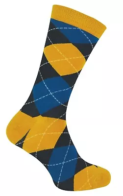 Mr Heron - Mens Bamboo Socks | Novelty Funky Socks | Argyle Striped Socks • £8.99