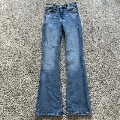 $32.99 • Buy Zara Women's Flared Full Length Jeans High Rise Blue Size 6