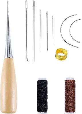 Leather Repair Kit 11PCS Leather Sewing Tools Waxed Thread And Needles For Tools • £7.43