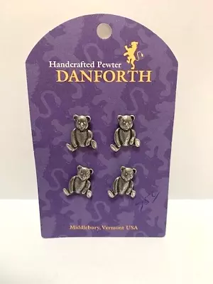 Danforth Pewter Buttons Teddy Bears (4) New In Package • $19.50