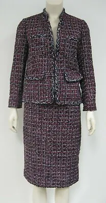 J.CREW Burgundy Tweed Sparkle Skirt Suit Jacket Size 4 NEW WITH TAGS • $118