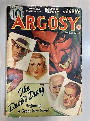 Argosy Weekly September 30 1939 Vintage Pulp Binder Sudez Perry Brown Sale • $20