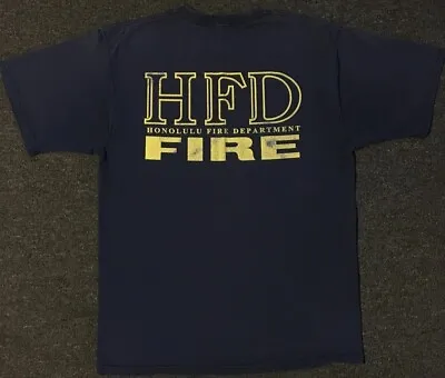 Vtg 90s Honolulu Fire Dept Faded Shirt M L Hawaii Grunge Biker Police Surf Skate • $49.95