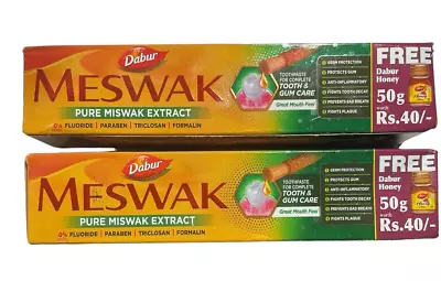 2x Dabur Meswak Herbal Toothpaste With Pure Miswak Extract 200 G Per Ex 08/24 • $16.99