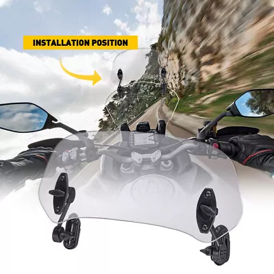 Motorcycle Universal Clip On Windshield Wind Screen Deflector Extension Spoiler • $23.99