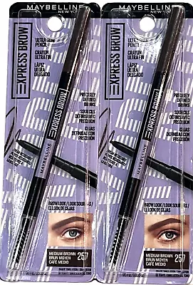 Maybelline Brow Ultra Slim Eyebrow Definer Pencil Medium Brown 257 2 PACK • $18.99