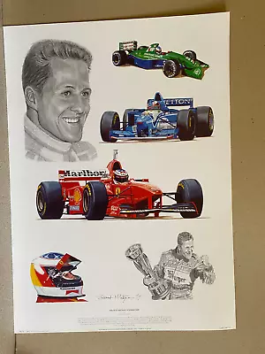 Motor Racing Art Print   Tribute To Michael Schumacher By Stuart McIntyre. • £35