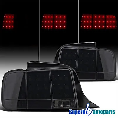 Fits 2005-2009 Ford Mustang Sequential LED Tail Lights Glossy Black Smoke 05-09 • $169.98