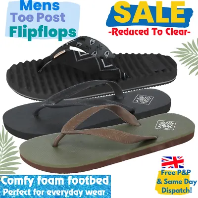 £6.49 • Buy Mens Toe Post Flipflops Sandals Sporty Slip On Flip Flops Beach Pool Sliders