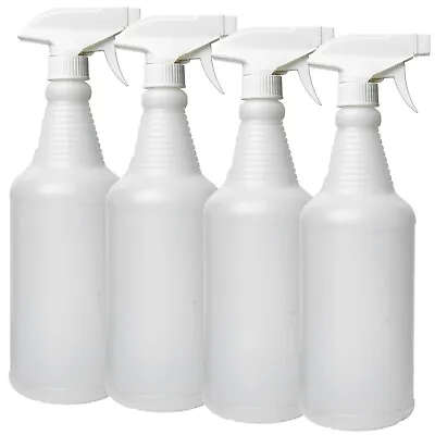 32oz. Plastic Trigger Spray Bottles Chemical Resistant Heavy Duty Commercial 4pk • $10.49