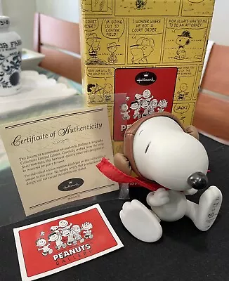 Vintage 2000 Hallmark Peanuts Gallery Jointed Flying Ace Snoopy Figurine LE COA • $35