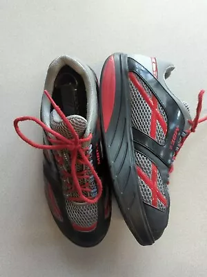 MBT M. Walk Black Gray & Red Rocker Toning Shoes Size 9.5 • $32