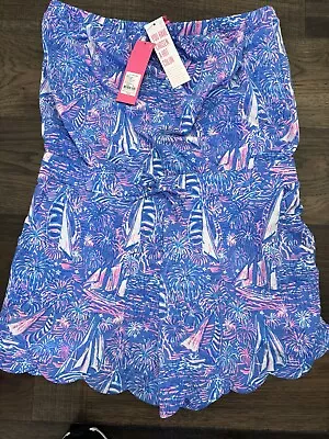 New With Tags Lilly Pulitzer Jace Strapless Romper Boca Blue Sailabration XL • $69.99