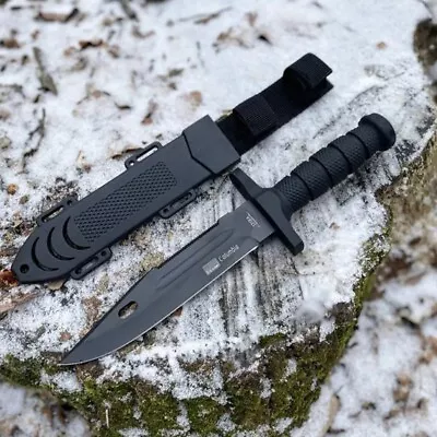 Large Hunting Knife Bowie Sharp Fixed Blade Camping Military Outdoor Survival • $68.99