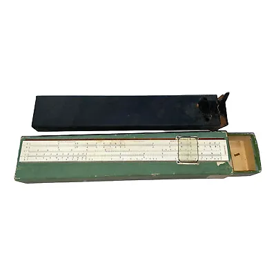 Vintage Keuffel & Esser K&E N4053-3 10  Long Slide Rule W/ Case VTG U.S.A. READ  • $20.27