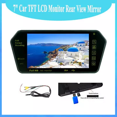 7  TFT LCD HD USB MP5 FM SD Car Rear View Bluetooth Mirror Monitor Solid • $34.88