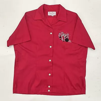 Vintage Bowling Shirt 1960's 1970's Size Men's Medium Pla-Shirt By Dunbrooke Red • $82.89