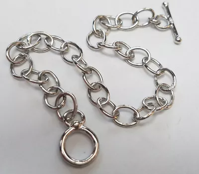 NEW Charm Bracelet 925 Sterling Silver Chain Link 7 InchToggle Clasp BIG SALE • $29.99