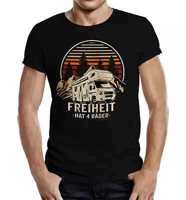 Men's T-Shirt Caravan - Freedom Has 4 Wheels - Gifts For Men Fun Shirts • £19.03